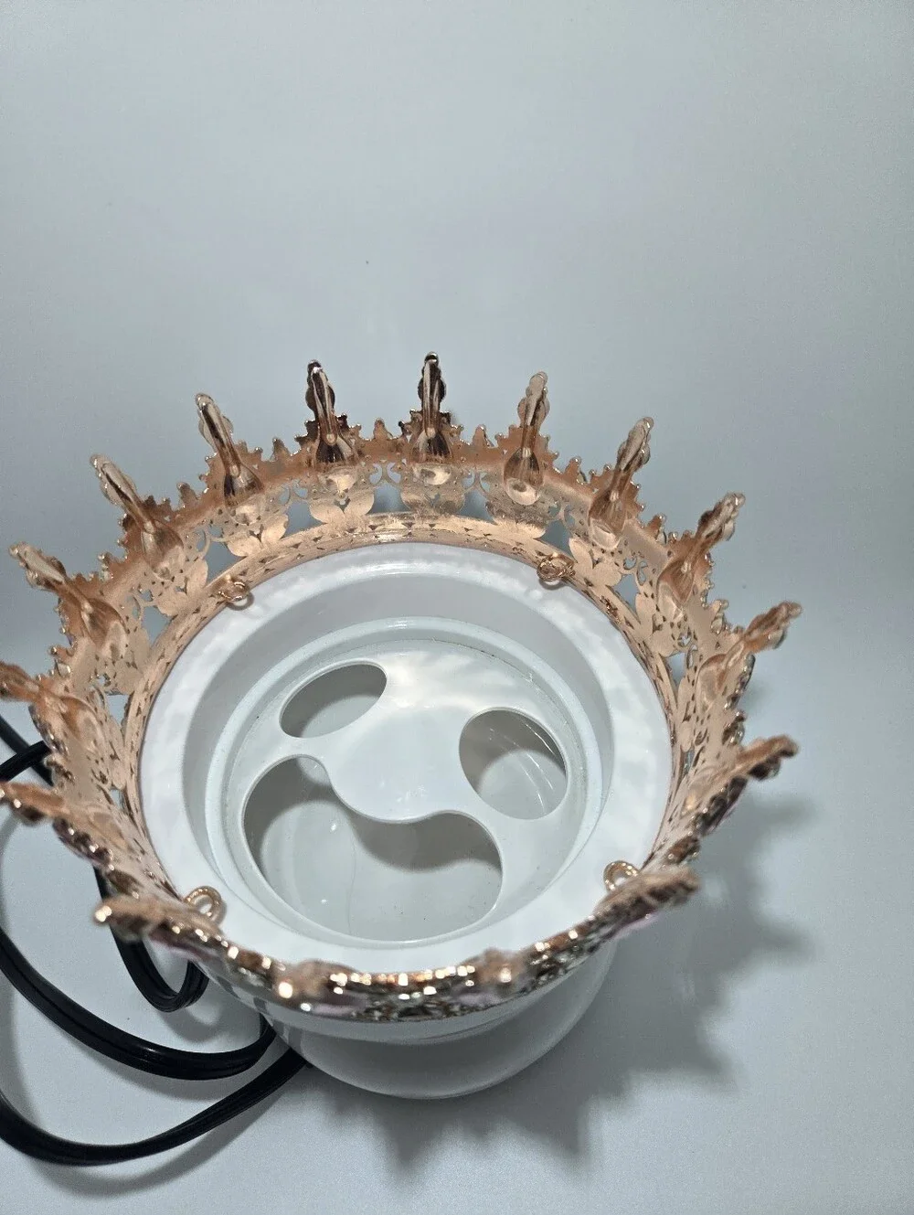 Rose Gold Pink Gemstone Tiara Crown - Women Accessories